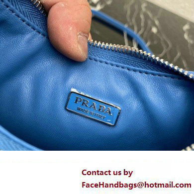 Prada Soft padded nappa leather mini-bag 1BA384 Blue 2023