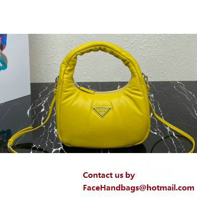 Prada Soft padded nappa leather mini-bag 1BA384 Yellow 2023 - Click Image to Close