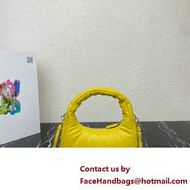 Prada Soft padded nappa leather mini-bag 1BA384 Yellow 2023