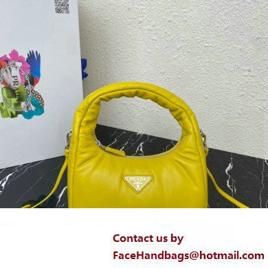 Prada Soft padded nappa leather mini-bag 1BA384 Yellow 2023