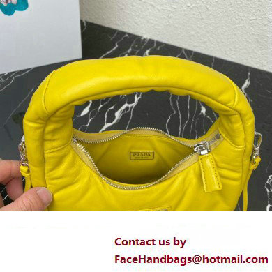 Prada Soft padded nappa leather mini-bag 1BA384 Yellow 2023