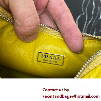 Prada Soft padded nappa leather mini-bag 1BA384 Yellow 2023