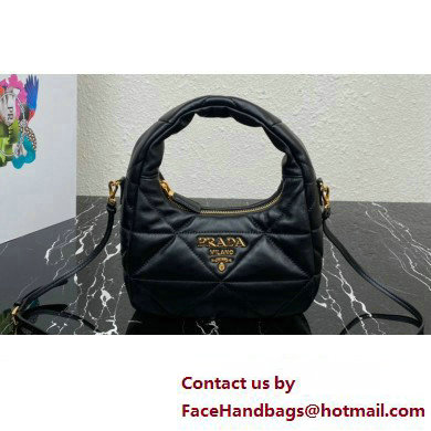 Prada padded nappa leather mini-bag with topstitching 1BA384 Black 2023