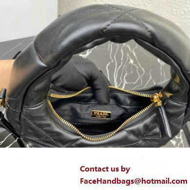 Prada padded nappa leather mini-bag with topstitching 1BA384 Black 2023