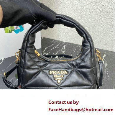 Prada padded nappa leather mini-bag with topstitching 1BA384 Black 2023