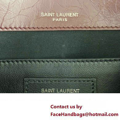 Saint Laurent Niki Baby Bag in Crinkled Vintage Leather 633160 Burgundy