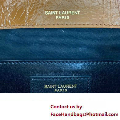 Saint Laurent Niki Baby Bag in Crinkled Vintage Leather 633160 Caramel