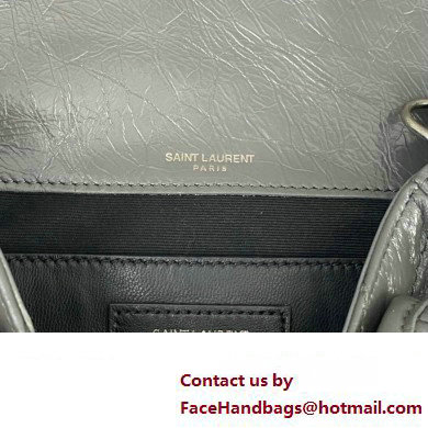 Saint Laurent Niki Baby Bag in Crinkled Vintage Leather 633160 Etoupe