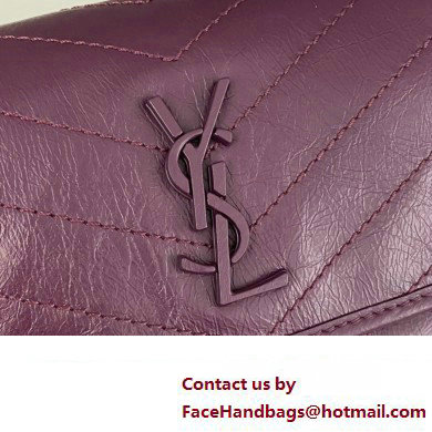 Saint Laurent Niki Baby Bag in Crinkled Vintage Leather 633160 Purple