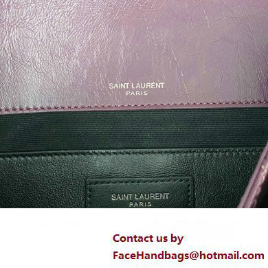 Saint Laurent Niki Baby Bag in Crinkled Vintage Leather 633160 Purple