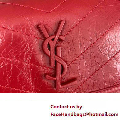 Saint Laurent Niki Baby Bag in Crinkled Vintage Leather 633160 Red