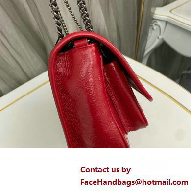 Saint Laurent Niki Baby Bag in Crinkled Vintage Leather 633160 Red