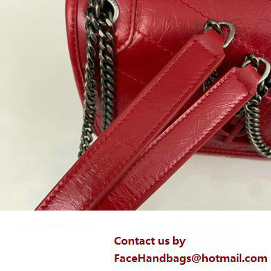 Saint Laurent Niki Baby Bag in Crinkled Vintage Leather 633160 Red