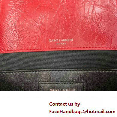 Saint Laurent Niki Baby Bag in Crinkled Vintage Leather 633160 Red