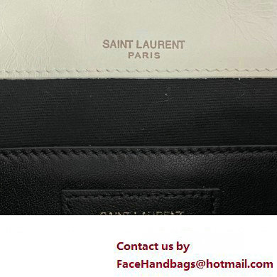 Saint Laurent Niki Baby Bag in Crinkled Vintage Leather 633160 White