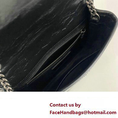 Saint Laurent Niki Chain Wallet Bag in Crinkled Vintage Leather 583103 Black