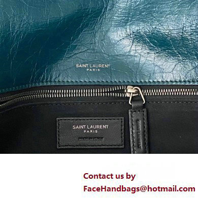 Saint Laurent Niki Large Bag in Crinkled Vintage Leather 498883 Green