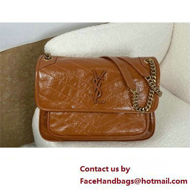 Saint Laurent Niki medium Bag LIGHT CARAMEL in vintage leather with silver hardware(original quality)