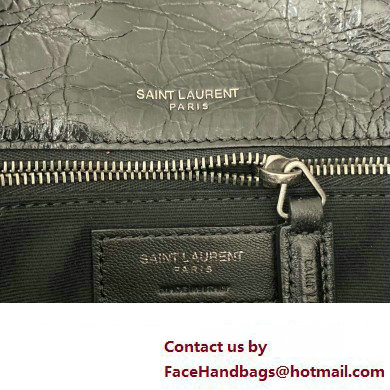 Saint Laurent Niki medium Bag in Crinkled Vintage Leather 633158 Black/Silver