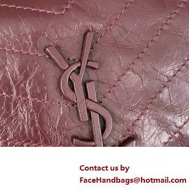 Saint Laurent Niki medium Bag in Crinkled Vintage Leather 633158 Burgundy