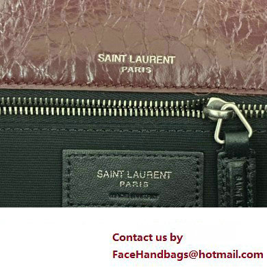 Saint Laurent Niki medium Bag in Crinkled Vintage Leather 633158 Burgundy