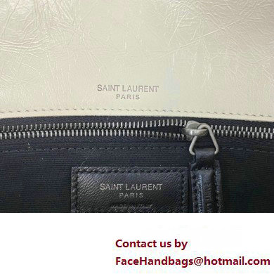 Saint Laurent Niki medium Bag in Crinkled Vintage Leather 633158 Creamy