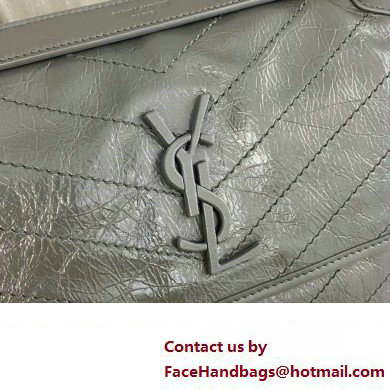 Saint Laurent Niki medium Bag in Crinkled Vintage Leather 633158 Etoupe