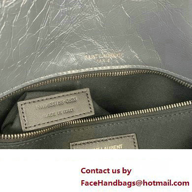 Saint Laurent Niki medium Bag in Crinkled Vintage Leather 633158 Gray