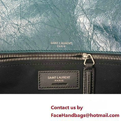 Saint Laurent Niki medium Bag in Crinkled Vintage Leather 633158 Green