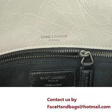 Saint Laurent Niki medium Bag in Crinkled Vintage Leather 633158 Pale Gray