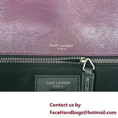 Saint Laurent Niki medium Bag in Crinkled Vintage Leather 633158 Purple