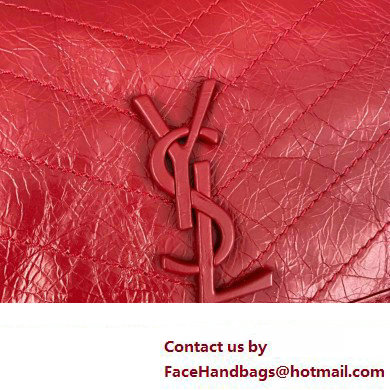 Saint Laurent Niki medium Bag in Crinkled Vintage Leather 633158 Red