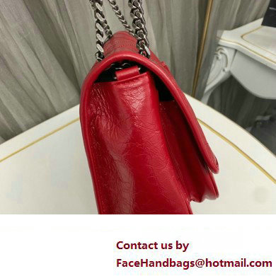 Saint Laurent Niki medium Bag in Crinkled Vintage Leather 633158 Red