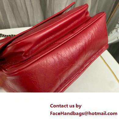 Saint Laurent Niki medium Bag in Crinkled Vintage Leather 633158 Red