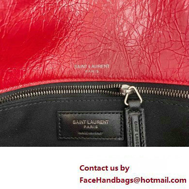 Saint Laurent Niki medium Bag in Crinkled Vintage Leather 633158 Red