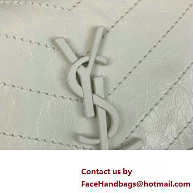 Saint Laurent Niki medium Bag in Crinkled Vintage Leather 633158 White - Click Image to Close