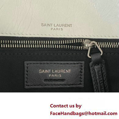 Saint Laurent Niki medium Bag in Crinkled Vintage Leather 633158 White