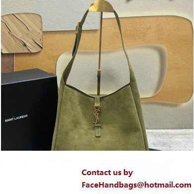 Saint Laurent le 5 à 7 supple Large Bag in Suede 753837 Green