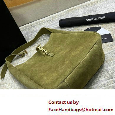 Saint Laurent le 5 à 7 supple Large Bag in Suede 753837 Green