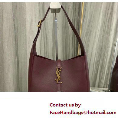 Saint Laurent le 5 à 7 supple small Bag in grained leather 713938 Burgundy