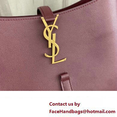 Saint Laurent le 5 à 7 supple small Bag in grained leather 713938 Burgundy