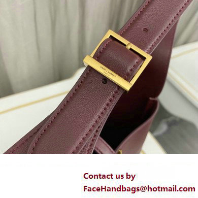 Saint Laurent le 5 à 7 supple small Bag in grained leather 713938 Burgundy