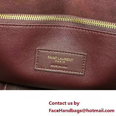 Saint Laurent le 5 à 7 supple small Bag in grained leather 713938 Burgundy