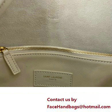 Saint Laurent le 5 à 7 supple small Bag in grained leather 713938 White