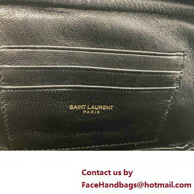 Saint Laurent lou mini bag in quilted grain de poudre embossed leather 612579 Black/Gold