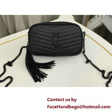 Saint Laurent lou mini bag in quilted grain de poudre embossed leather 612579 Black - Click Image to Close