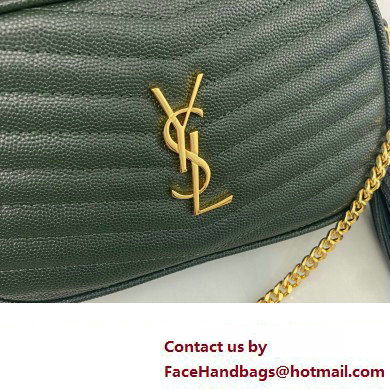 Saint Laurent lou mini bag in quilted grain de poudre embossed leather 612579 Dark Green