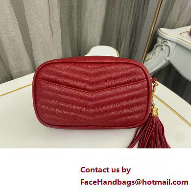 Saint Laurent lou mini bag in quilted grain de poudre embossed leather 612579 Red