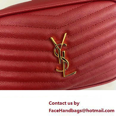 Saint Laurent lou mini bag in quilted grain de poudre embossed leather 612579 Red