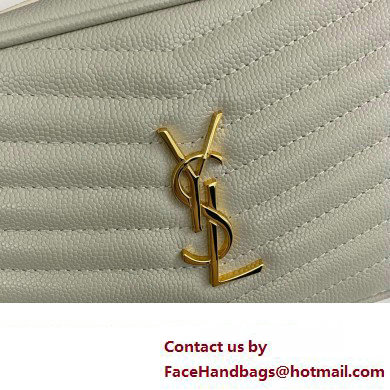 Saint Laurent lou mini bag in quilted grain de poudre embossed leather 612579 White